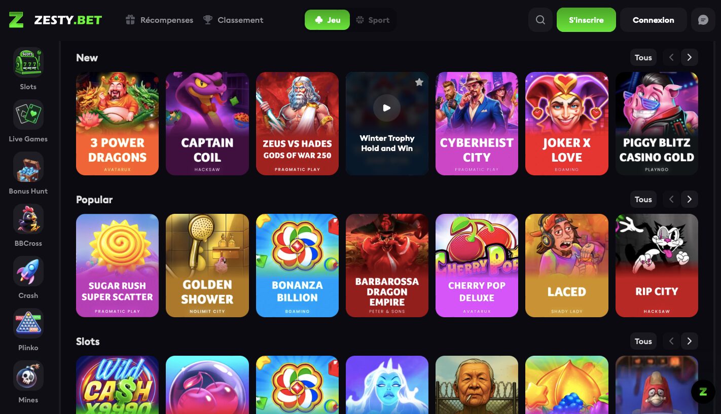 Zesty.Bet Casino – Site Officiel ⚡️ Machines à Sous & Bonus