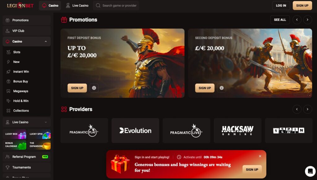 legionbet casino bonus