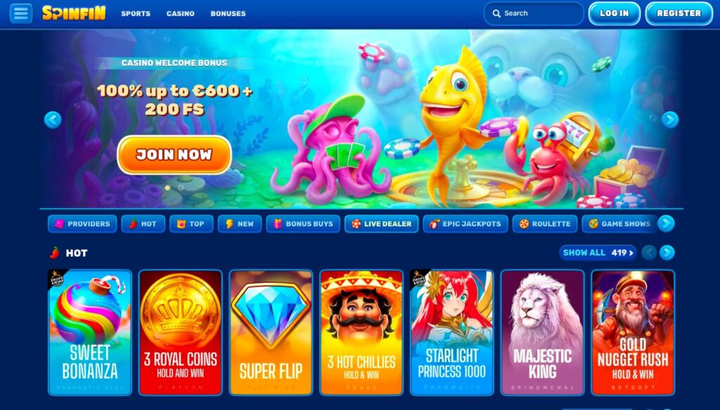 spinfin casino bonus