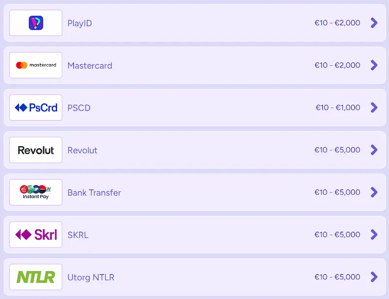 Moyens de paiement Spinbara