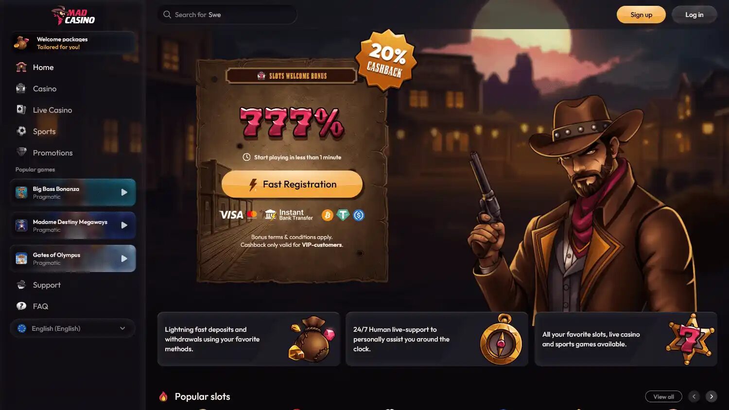 Mad Casino : Test du site, bonus et avis complet