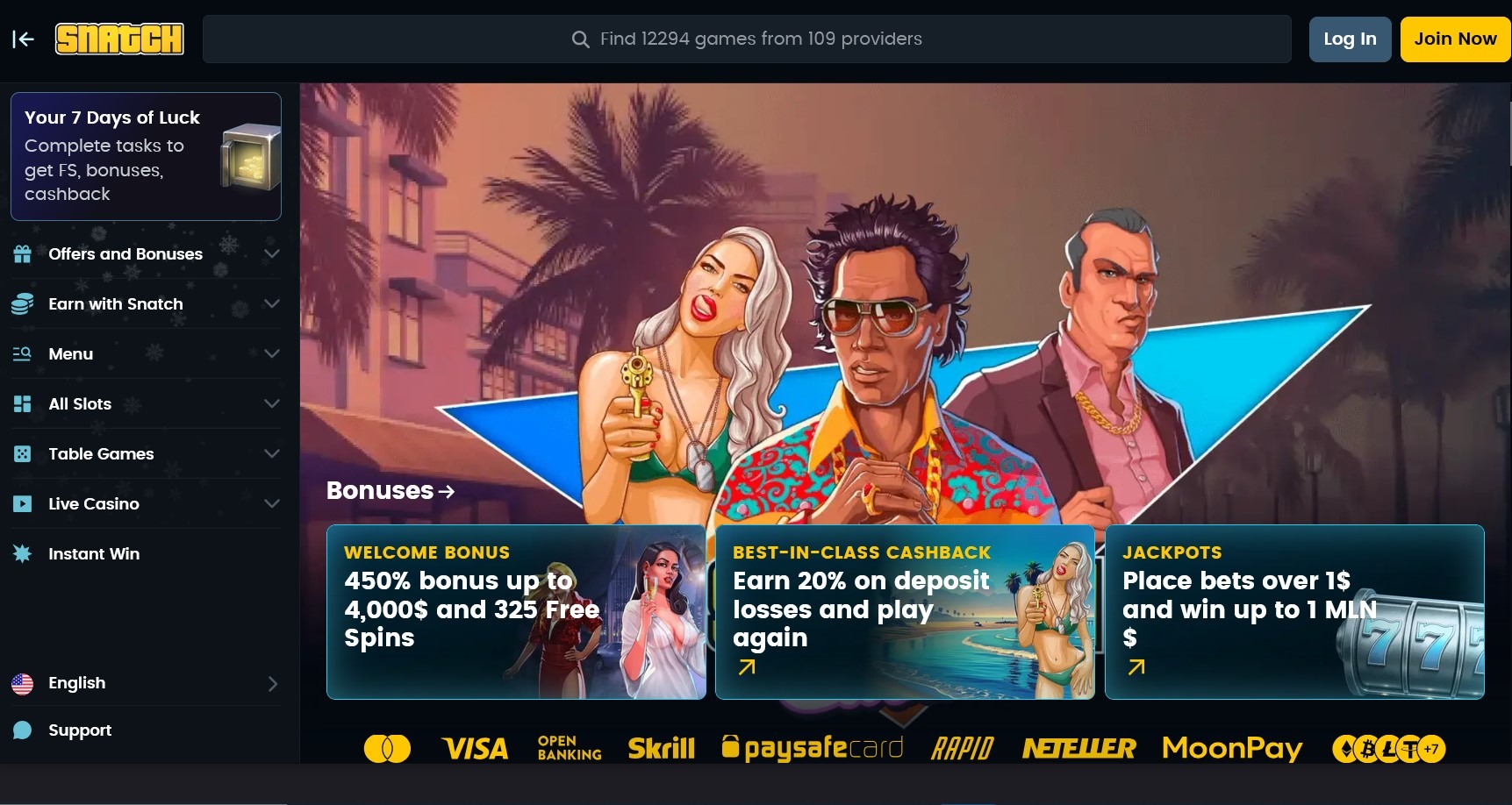 Casino Snatch Avis – Test du site, bonus et expérience utilisateur